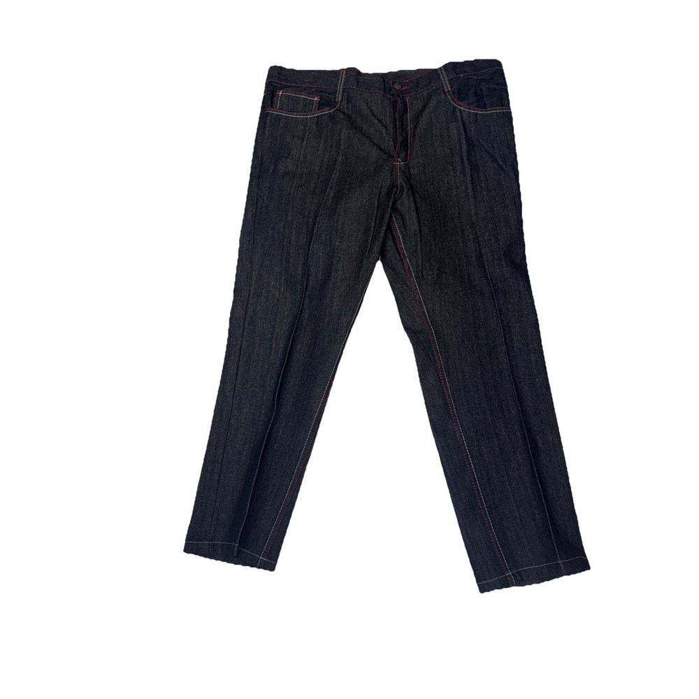 Corked Jeans‎ Shorts Mens 40x28 Black Denim Embroidered Pockets 100% Cotton - Picture 6 of 8